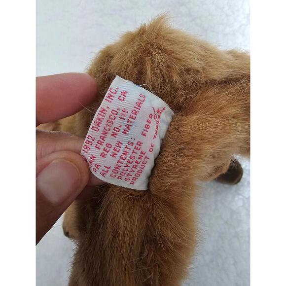 1992 Vintage Dakin Winter Holiday Moose Plush Brown Hat & Scarf 10" Toy Antlers - Picture 8 of 8